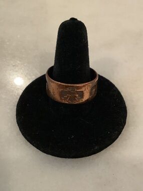 Copper Tone Men's Wide Thunderbird Band Ring, Brand New